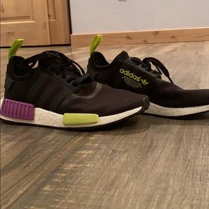 Black, white, purple and green NMDs